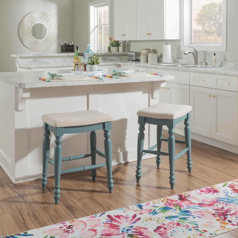 Marino Blue Backless Counter Stool. Picture 3