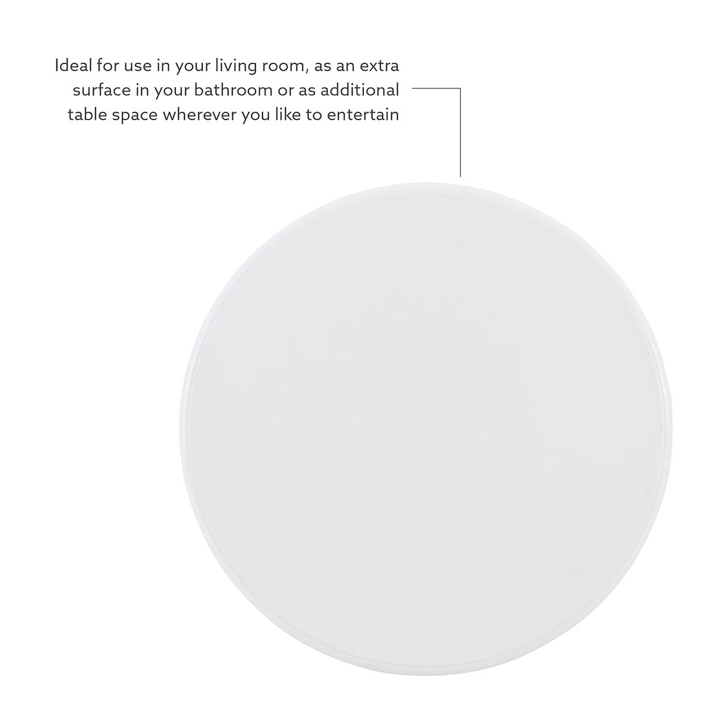 Adeline Round Accent Table White. Picture 9