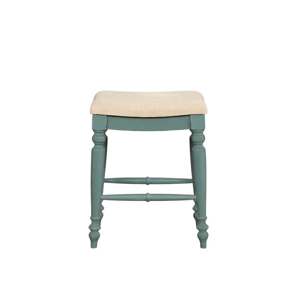 Marino Blue Backless Counter Stool with Solid Wood Frame and Foam Seat. Picture 1