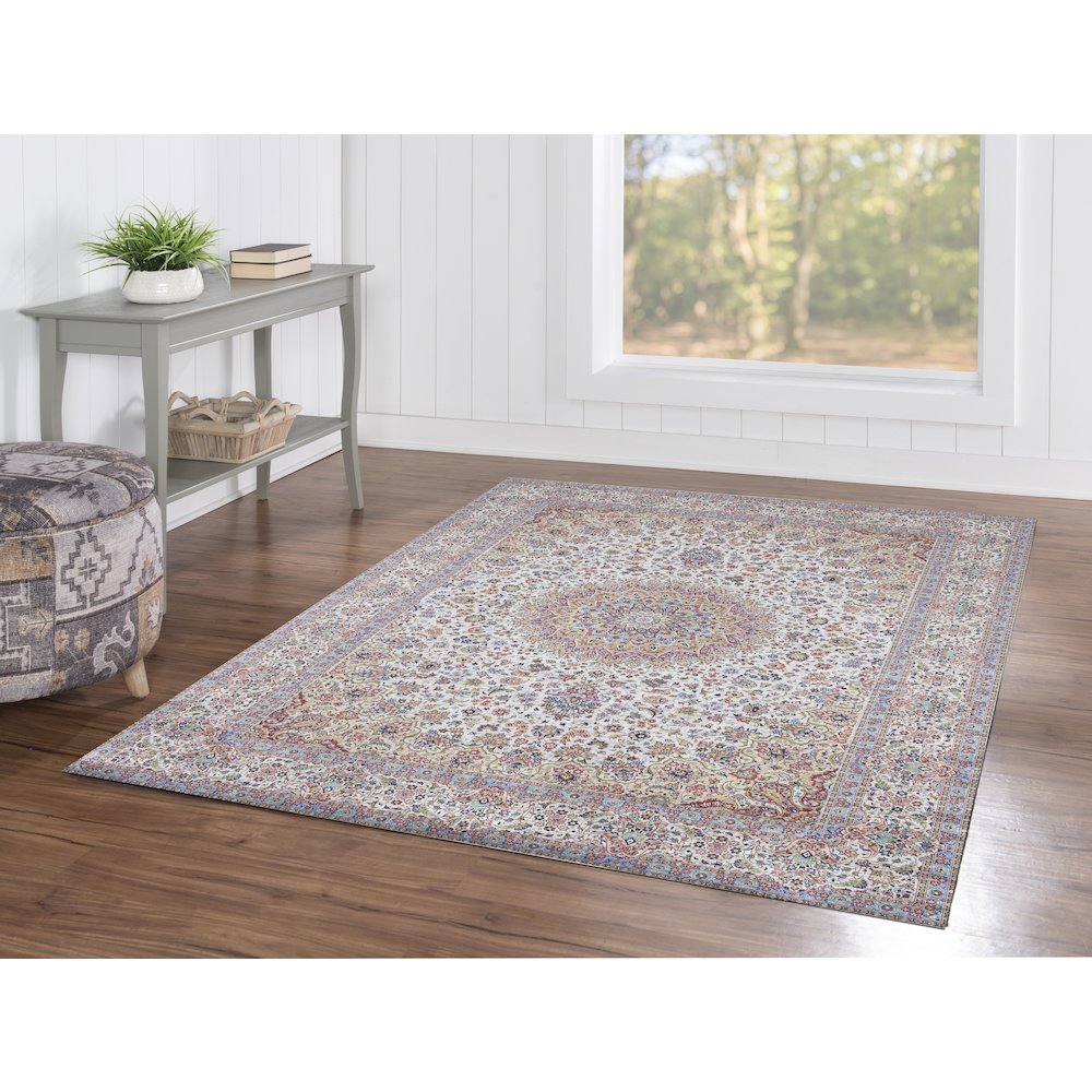 Emerald Kramer Ivory & Blue 5x7, Rug. Picture 1