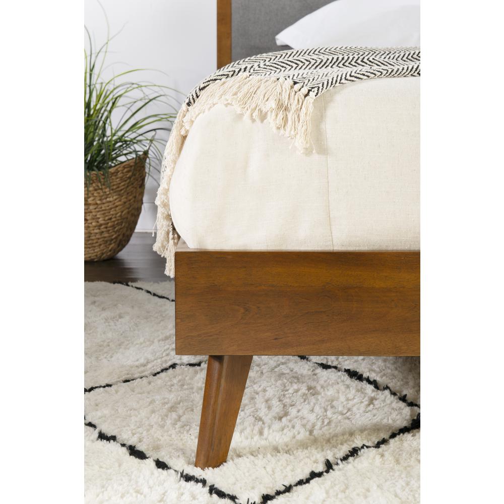 Reid Mid Century Grey Platform King Bed. Picture 7