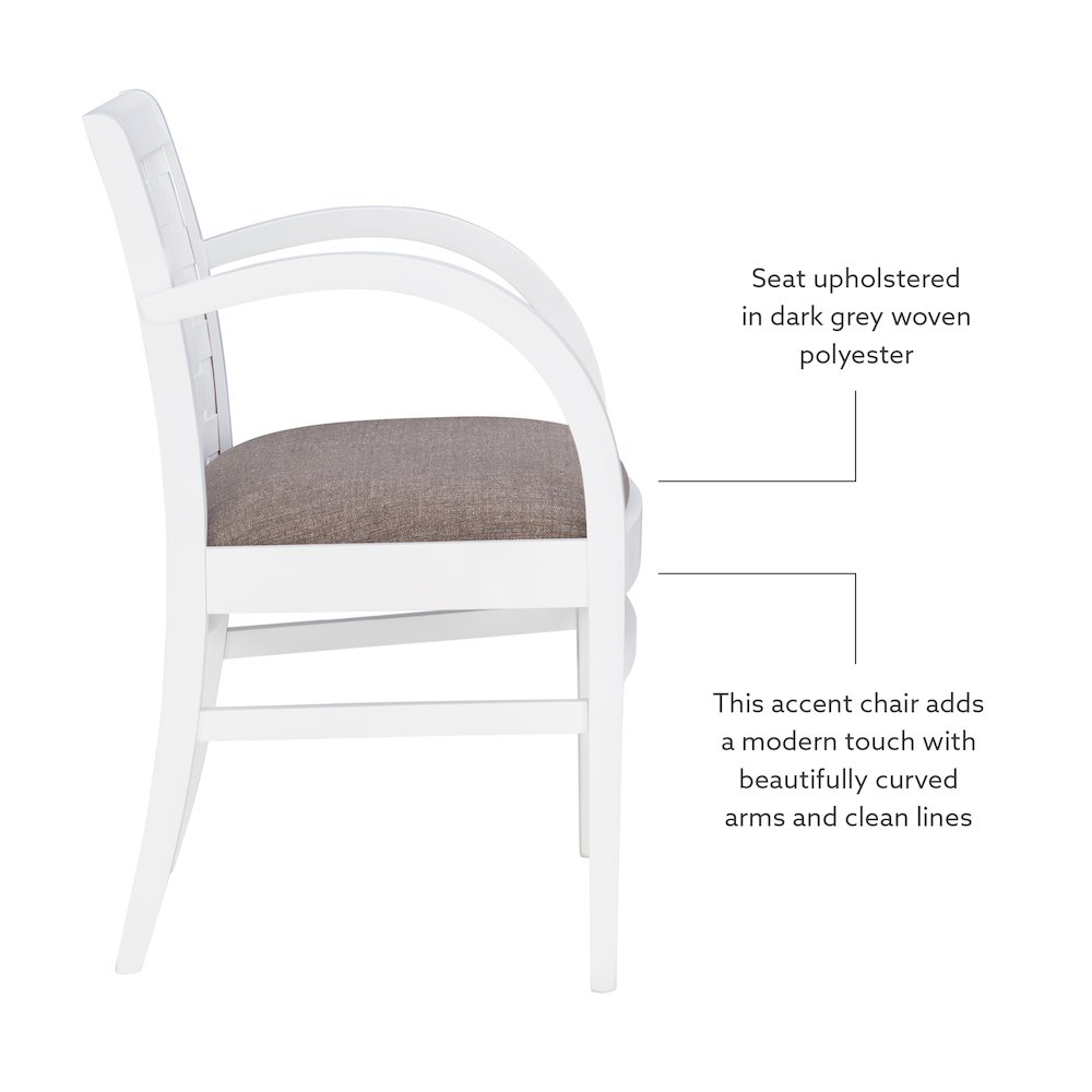 Samantha Woven Arm Chair White. Picture 9