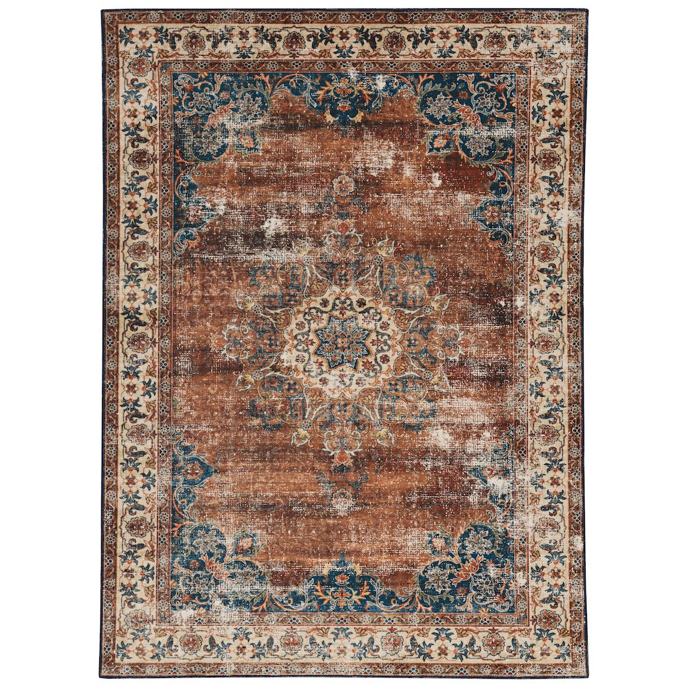 Washable Foster Russet/Ivory 3x5, Rug. Picture 2