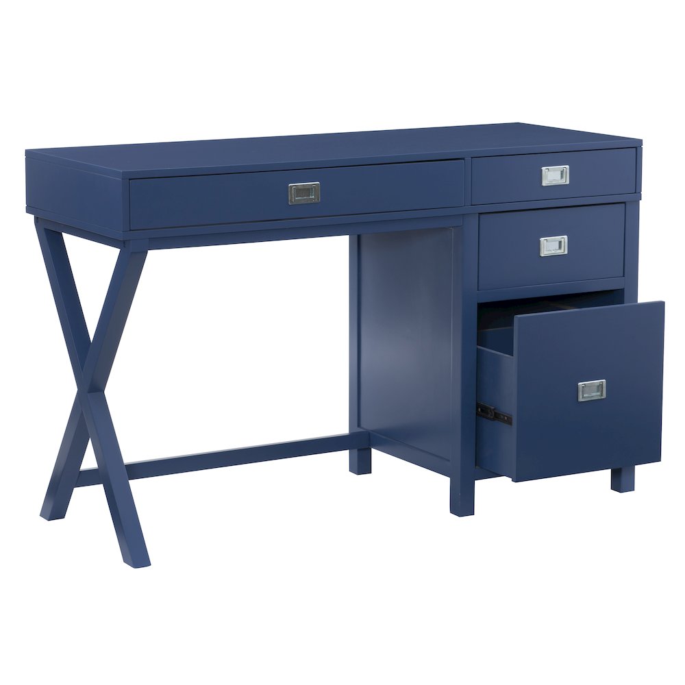 Peggy Side Storage Desk Navy. Picture 1