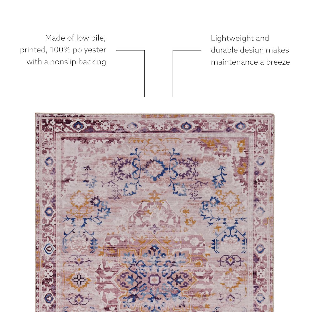 Washable Micah Pink/Gold 2x3, Rug. Picture 6