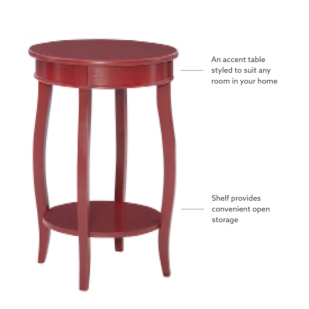 Red Round Table with Shelf. Picture 9