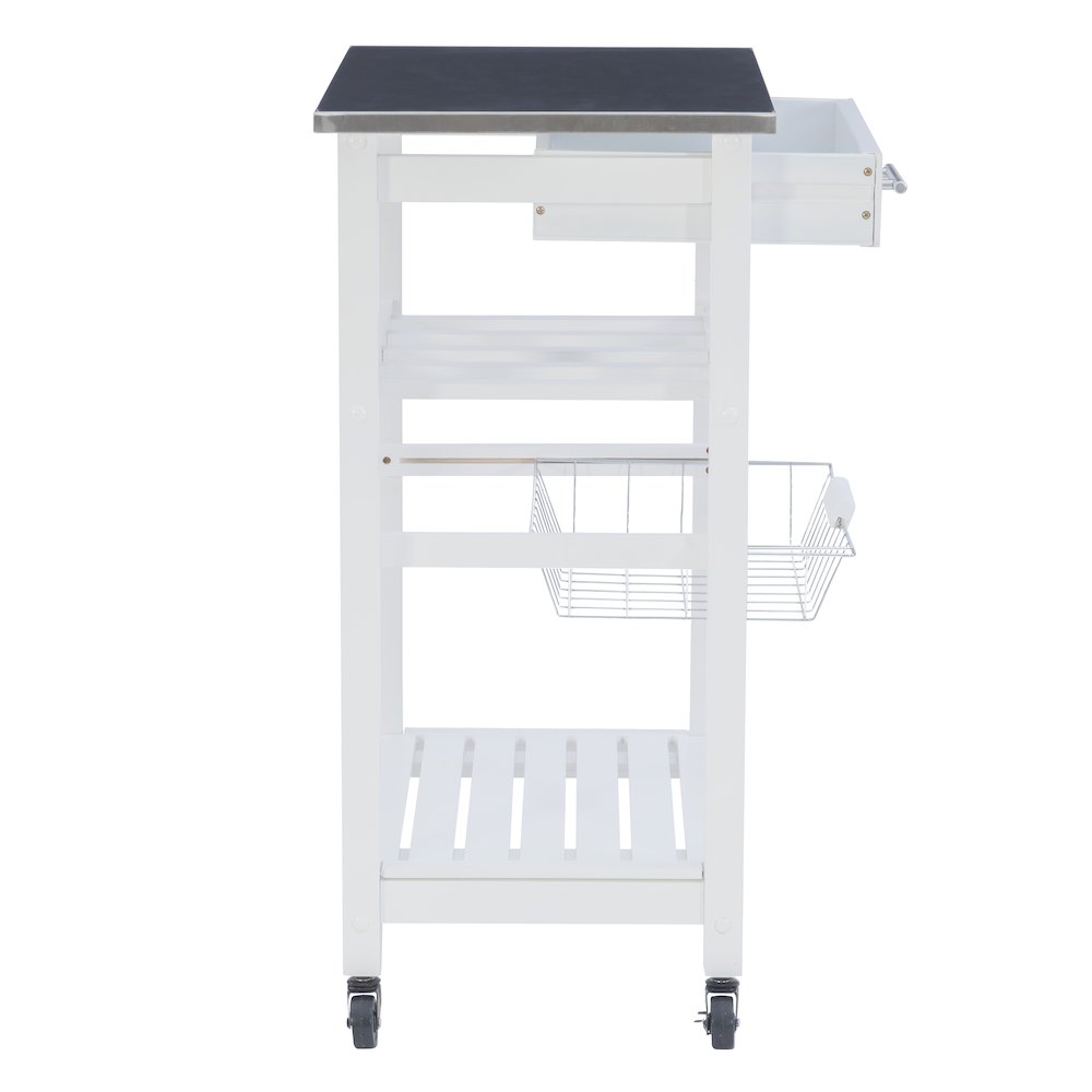 Clarke White Kitchen Cart. Picture 8