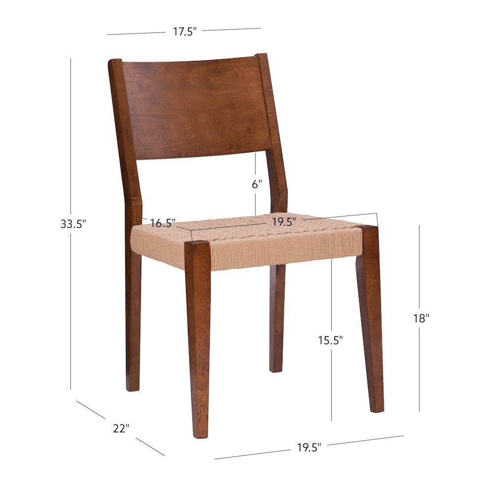 Cadence Dining Chair Brown Set Of 2. Picture 10