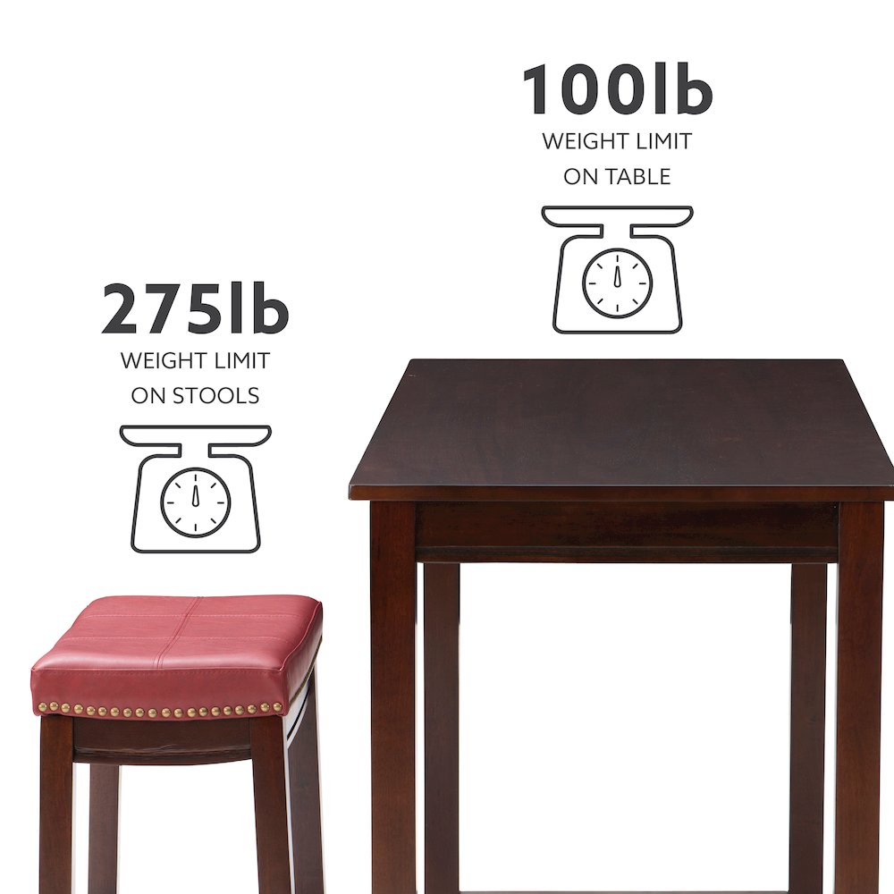 Claridge 3Pc Counter Set Brown Red. Picture 11
