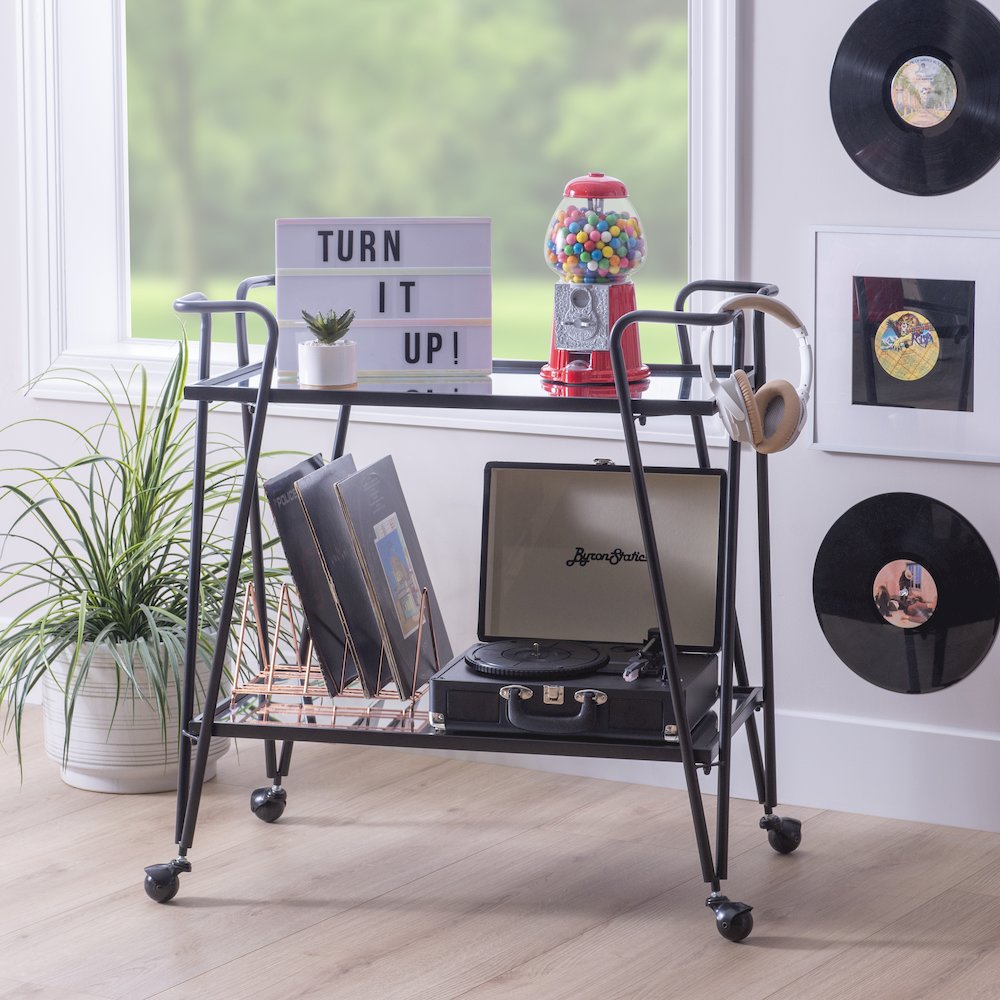 Black Mid Century Bar Cart. Picture 2