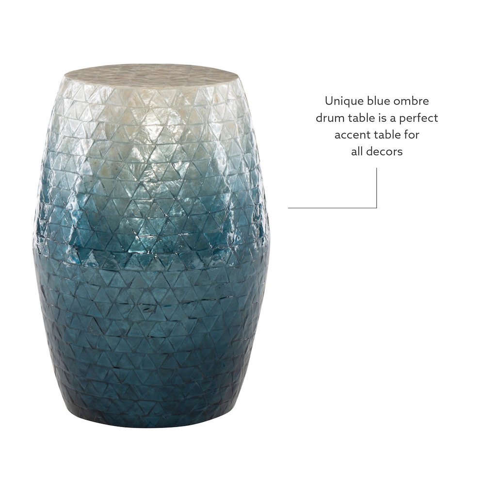 Prianna Ombre Capiz Mosaic Drum Table. Picture 6