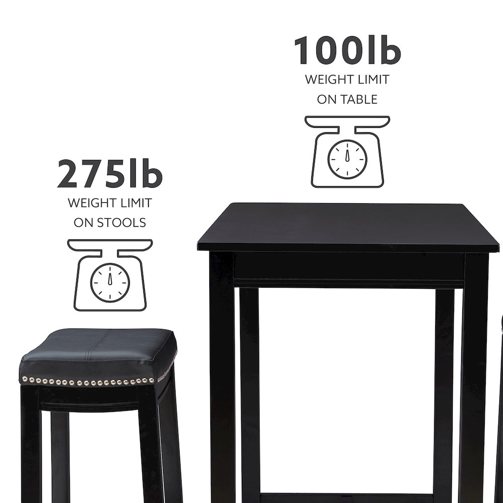 Claridge 3Pc Bar Set Black. Picture 11