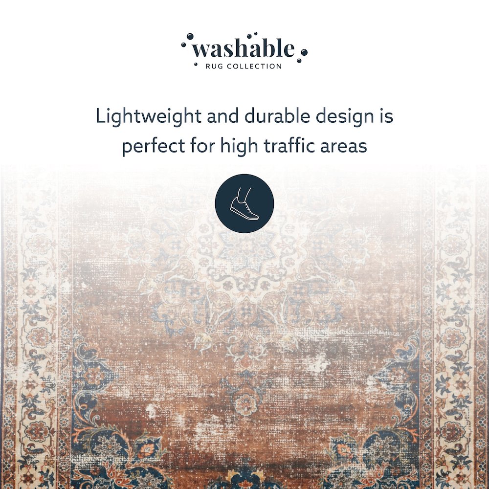 Washable Foster Russet/Ivory 5x7, Rug. Picture 6