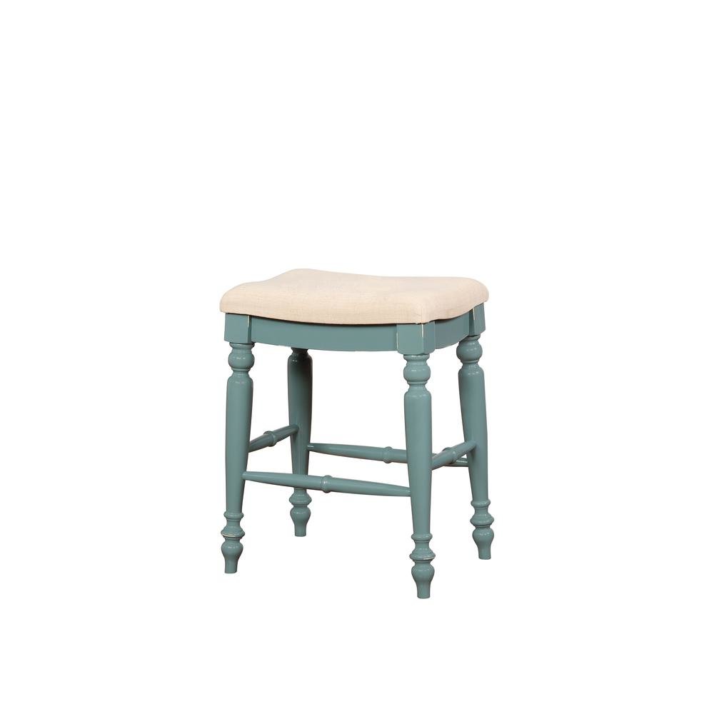 Marino Blue Backless Counter Stool with Solid Wood Frame and Foam Seat. Picture 3