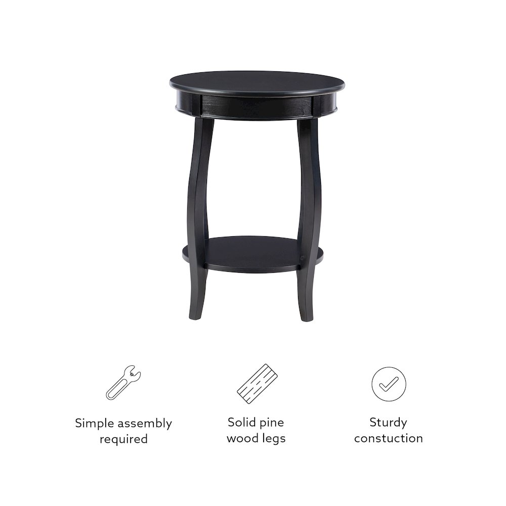 Black Round Table with shelf. Picture 12
