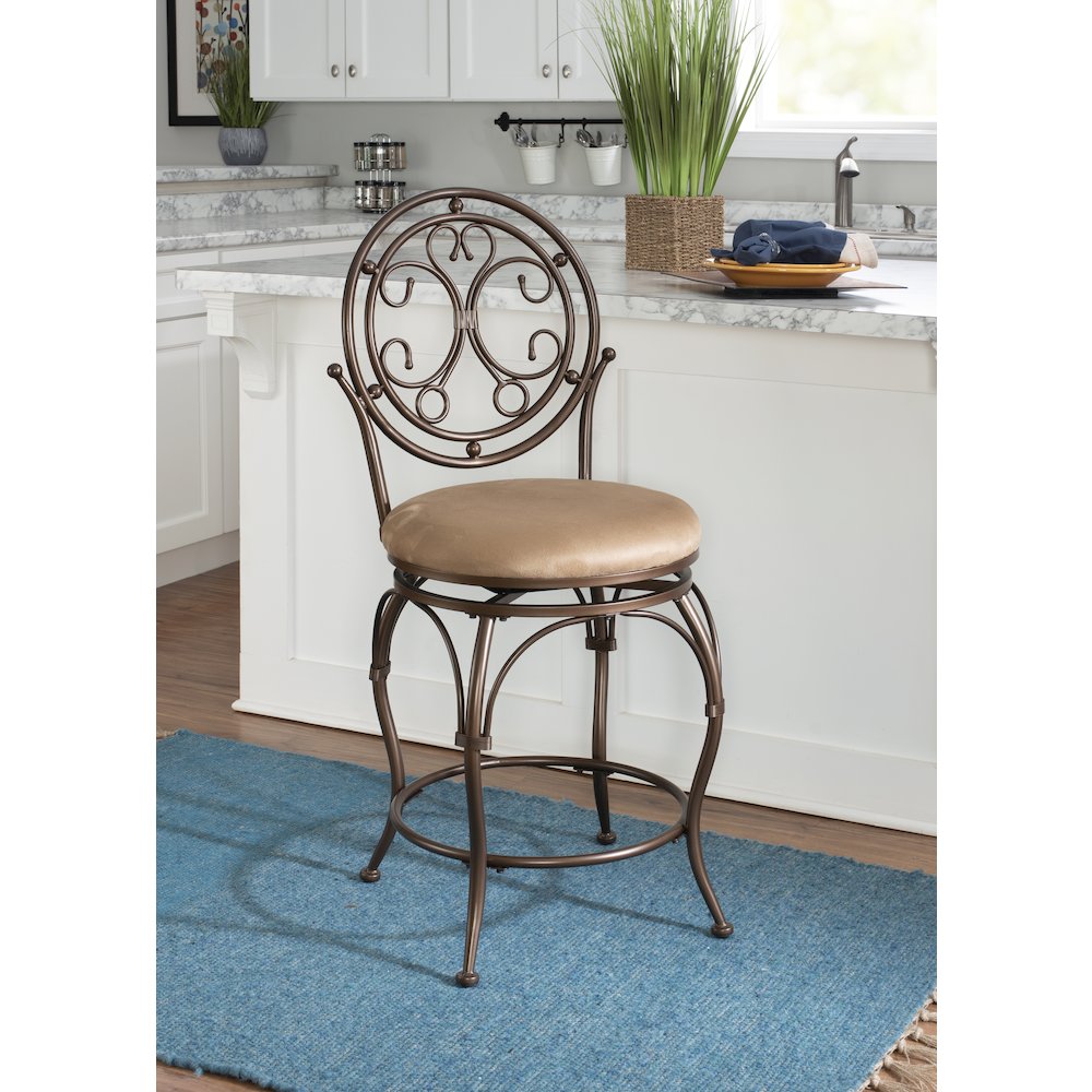 Big and Tall Scroll Circle Back Counter Stool. Picture 4