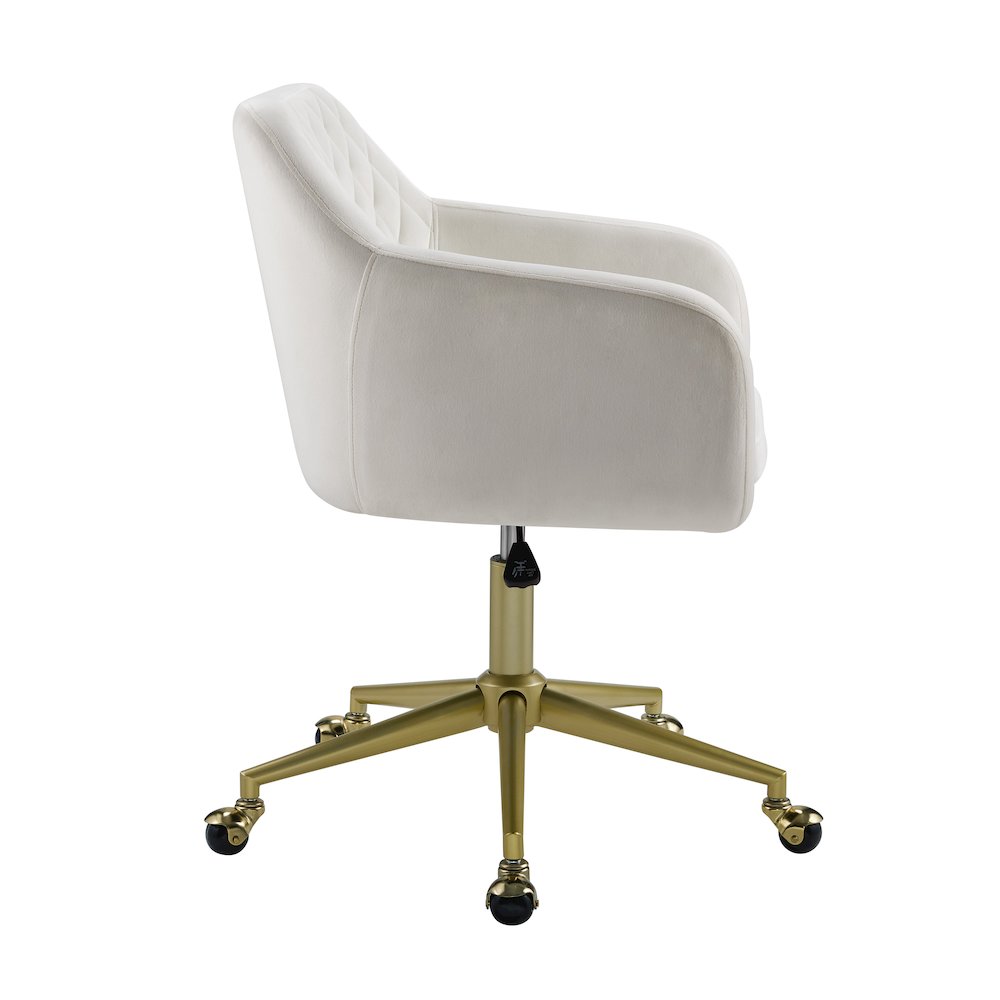 Imogen Quilted Office Chair Off White. Picture 6