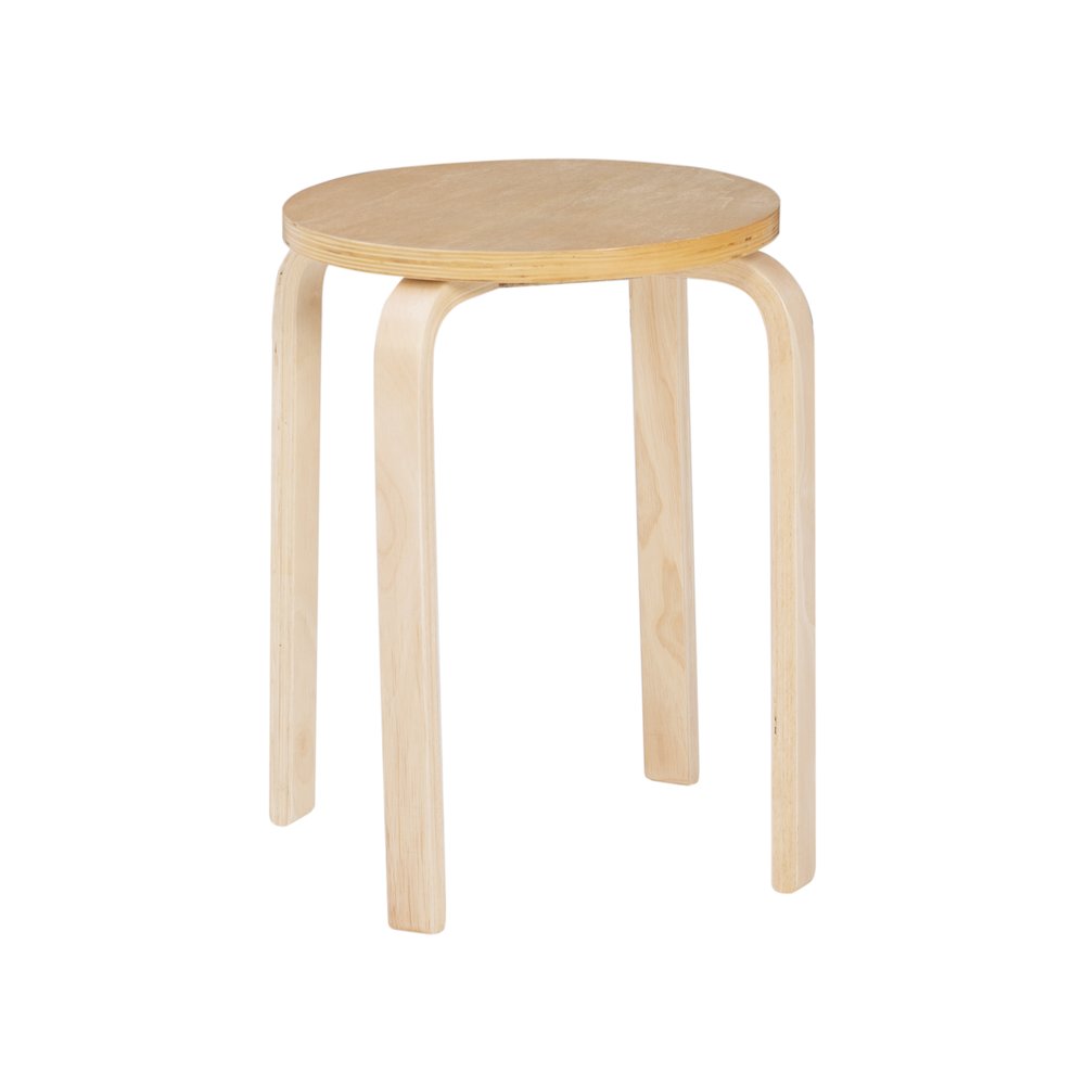 17 Inches Bentwood Stool - Natural Set Of 4. Picture 1