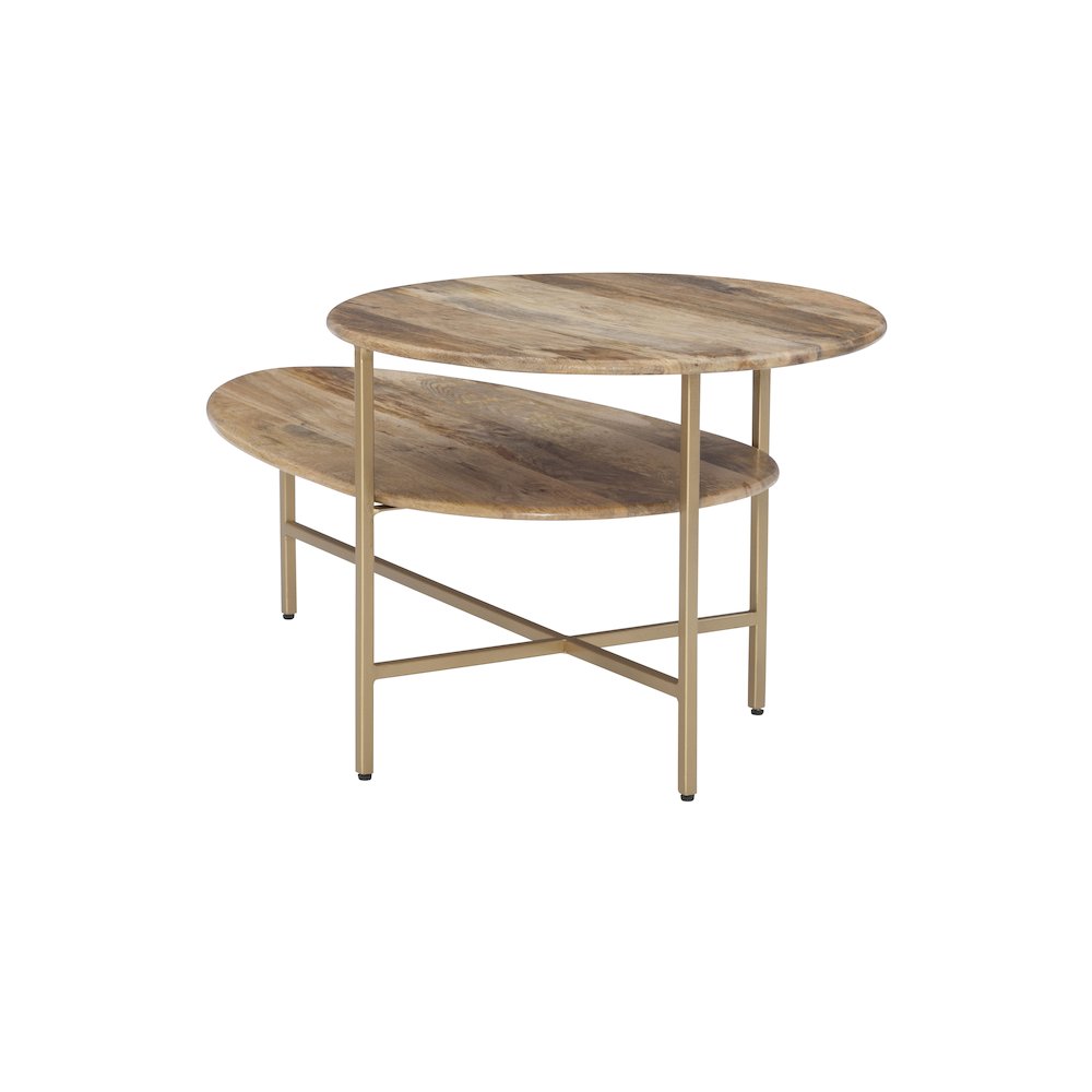 Tavin Two Tiered Coffee Table Natural Gold. Picture 8