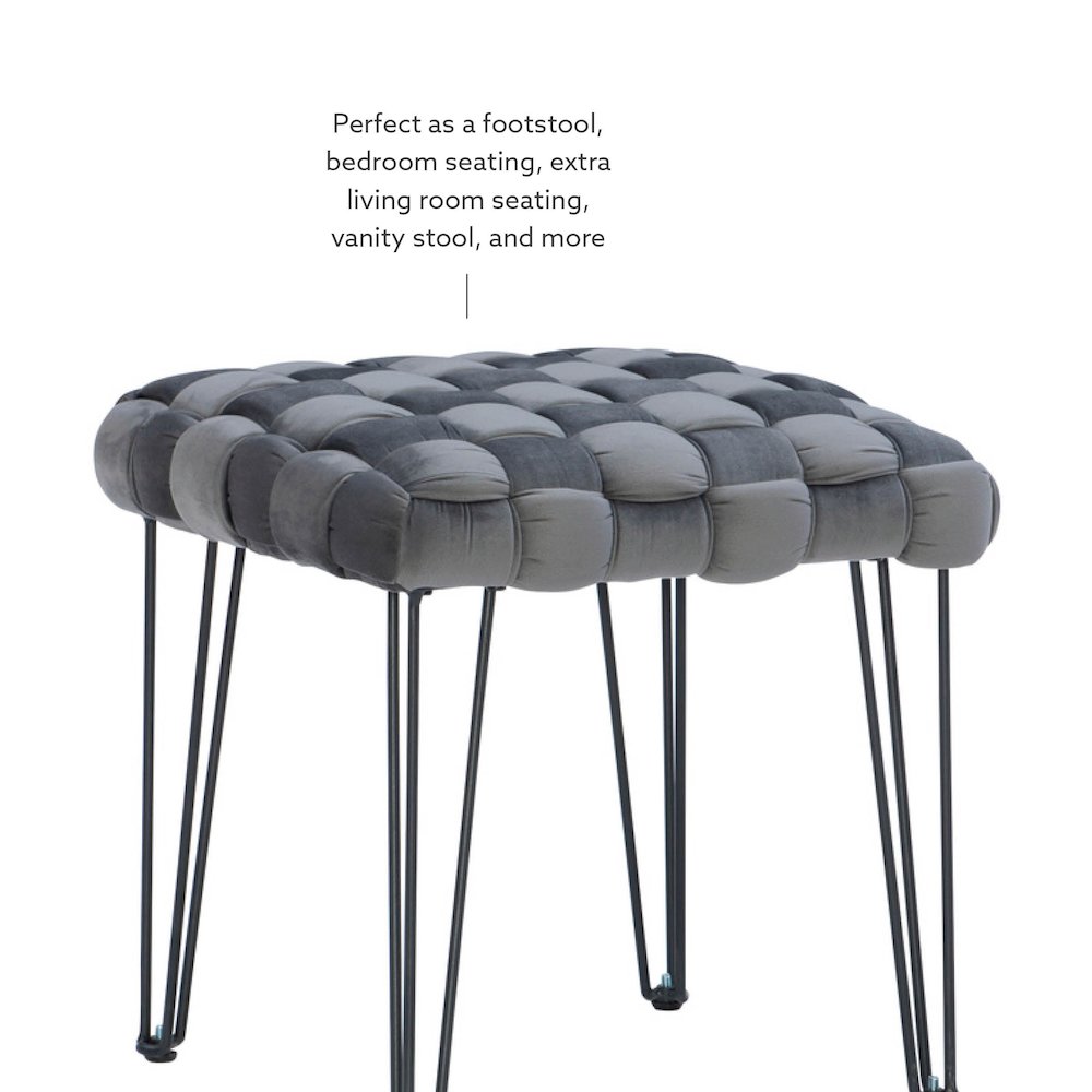 Shadbury Square Stool Grey. Picture 7