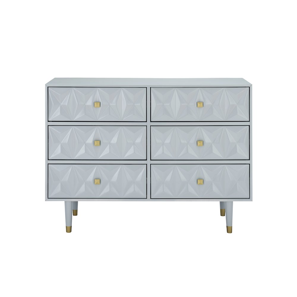 Six Drawer Geo Texture Dresser Grey. Picture 2
