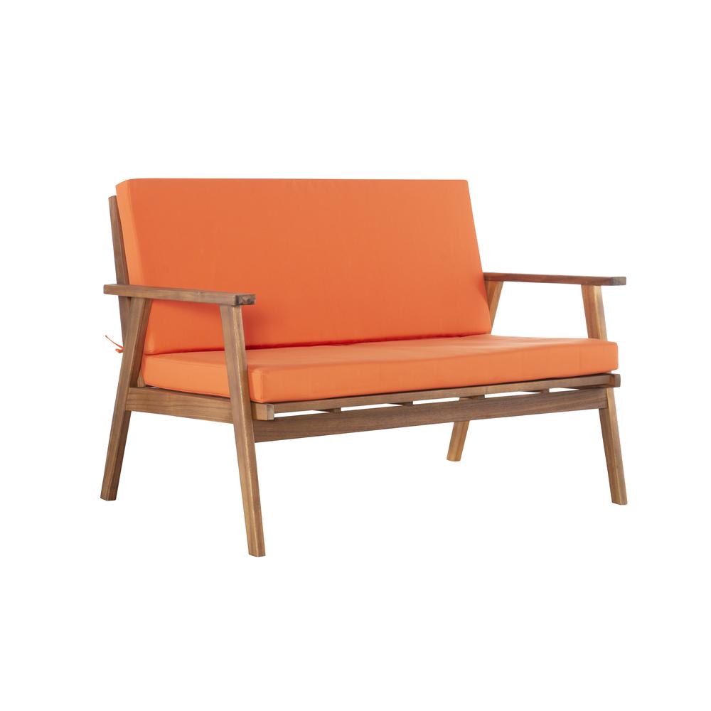 Cole Outdoor Chat Set, Orange and Brown. Picture 5