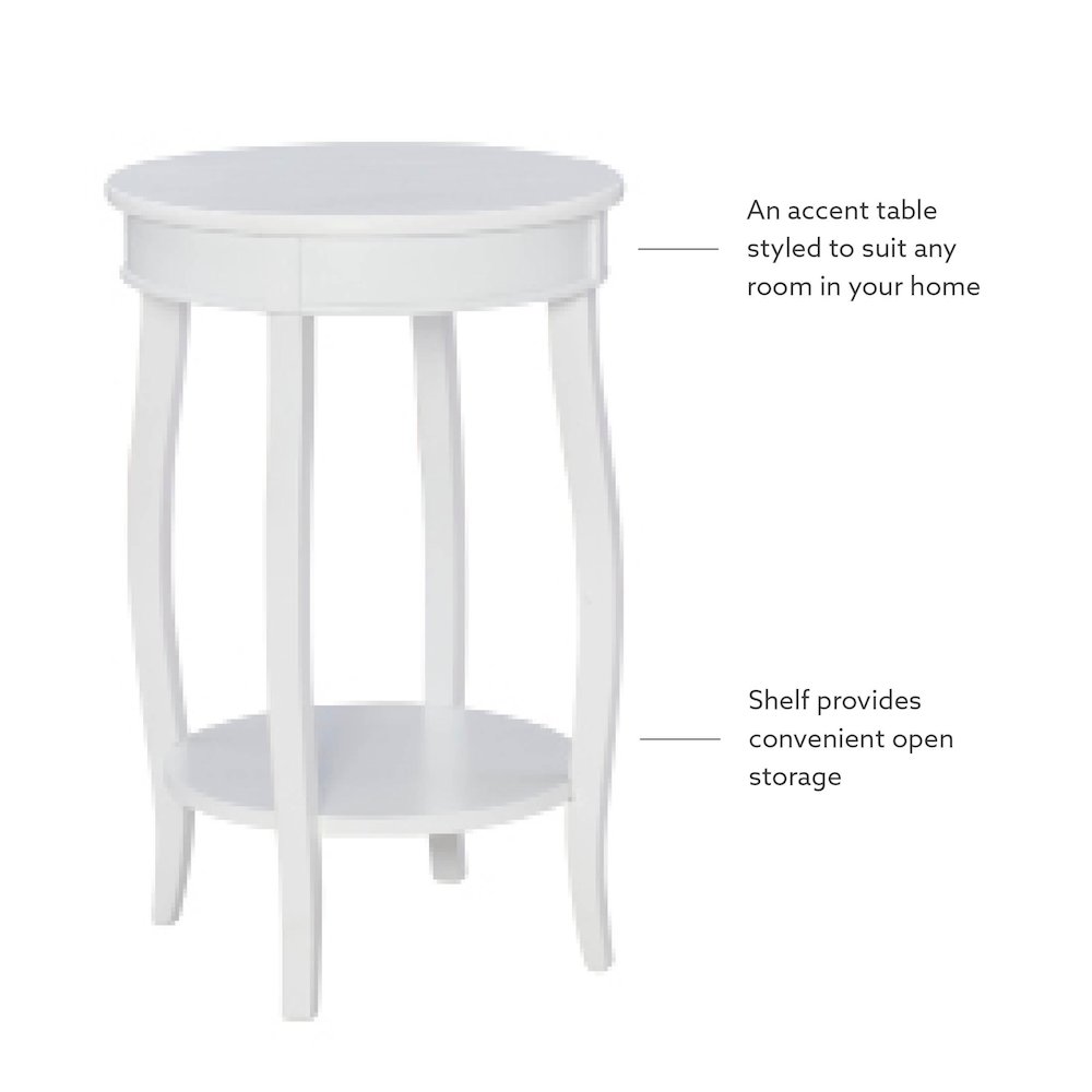 White Round Table with Shelf. Picture 9