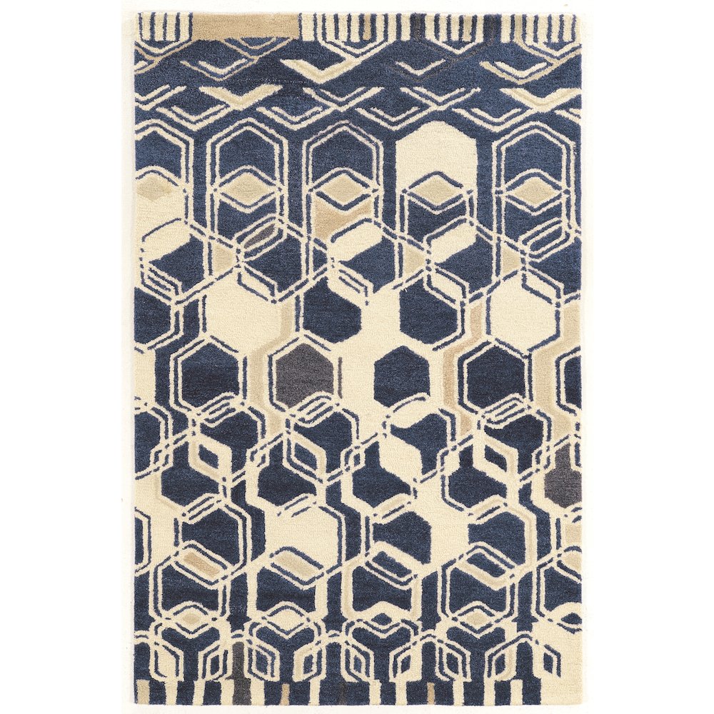 Aspire Wool Impose Ivory & Navy 8x11, Rug. Picture 1