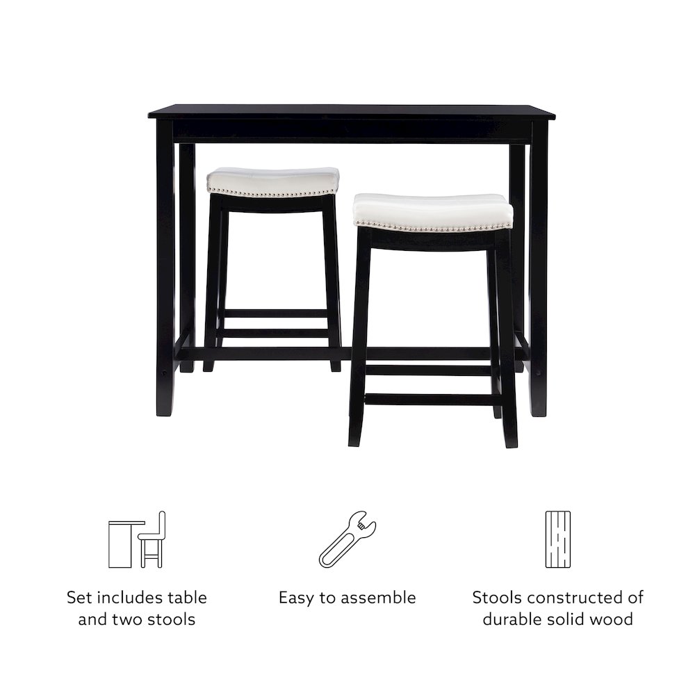 Claridge 3Pc Counter Set Black White. Picture 10