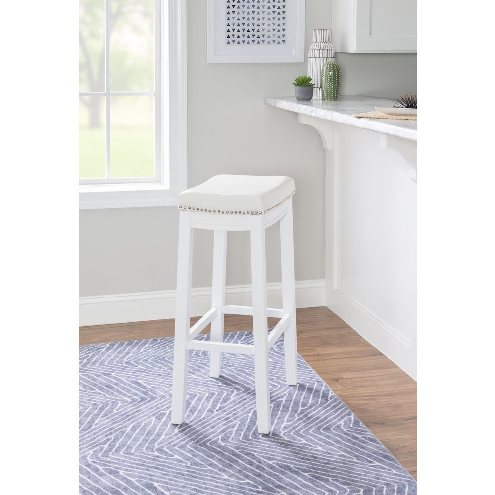 Claridge Barstool White. Picture 4