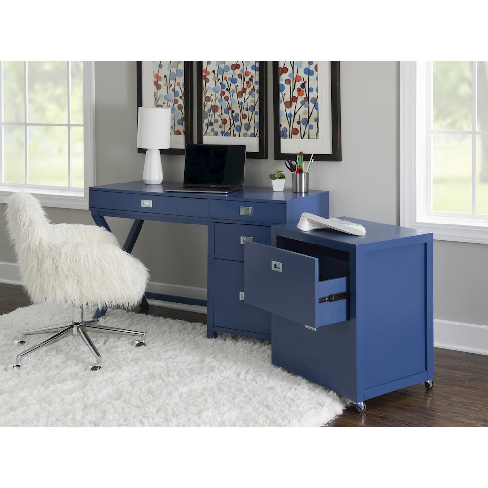 Peggy Side Storage Desk Navy. Picture 4