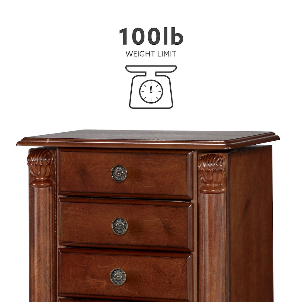 Deep Cherry Jewelry Armoire. Picture 17