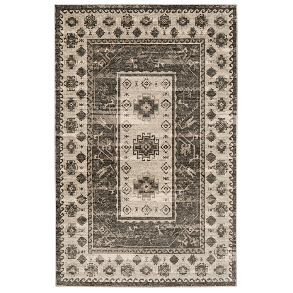 Vintage Buharra Grey & Charcoal 5x7.6, Rug. Picture 1