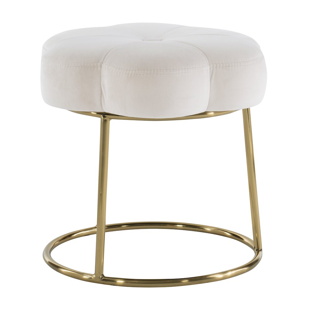 Seraphina Accent Vanity Stool, White. Picture 3