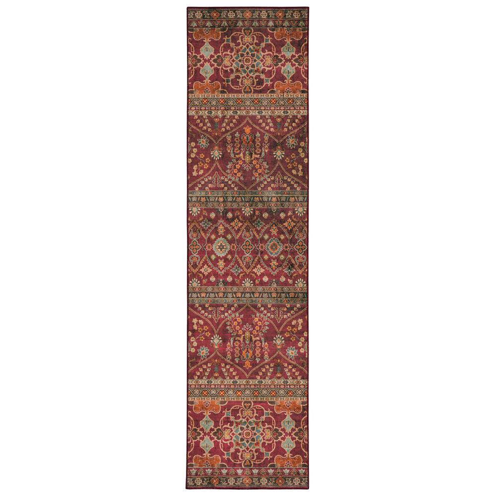 Washable Neil Garnet/Ivory 2x8, Rug. Picture 1