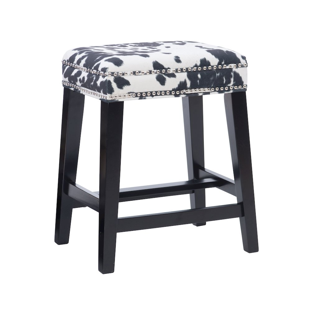 Walt Black Cow Print Counter Stool. Picture 10