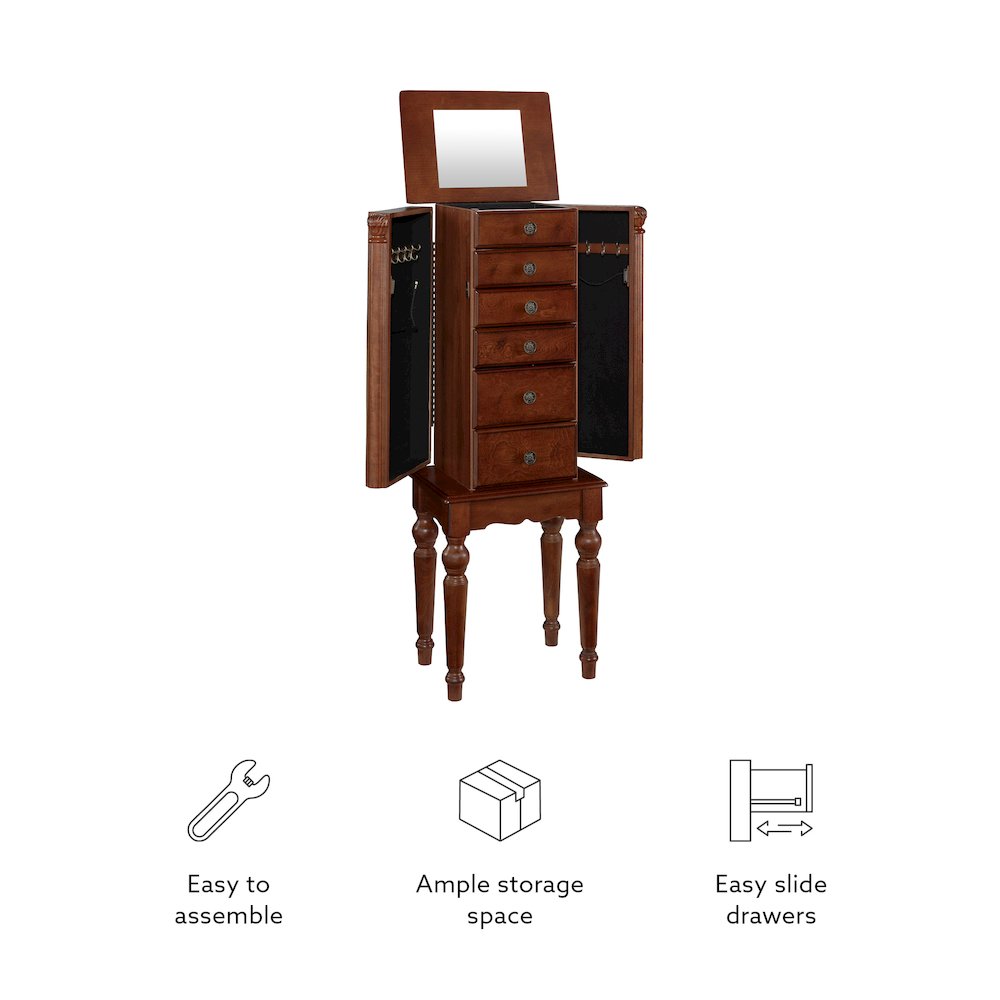 Deep Cherry Jewelry Armoire. Picture 16