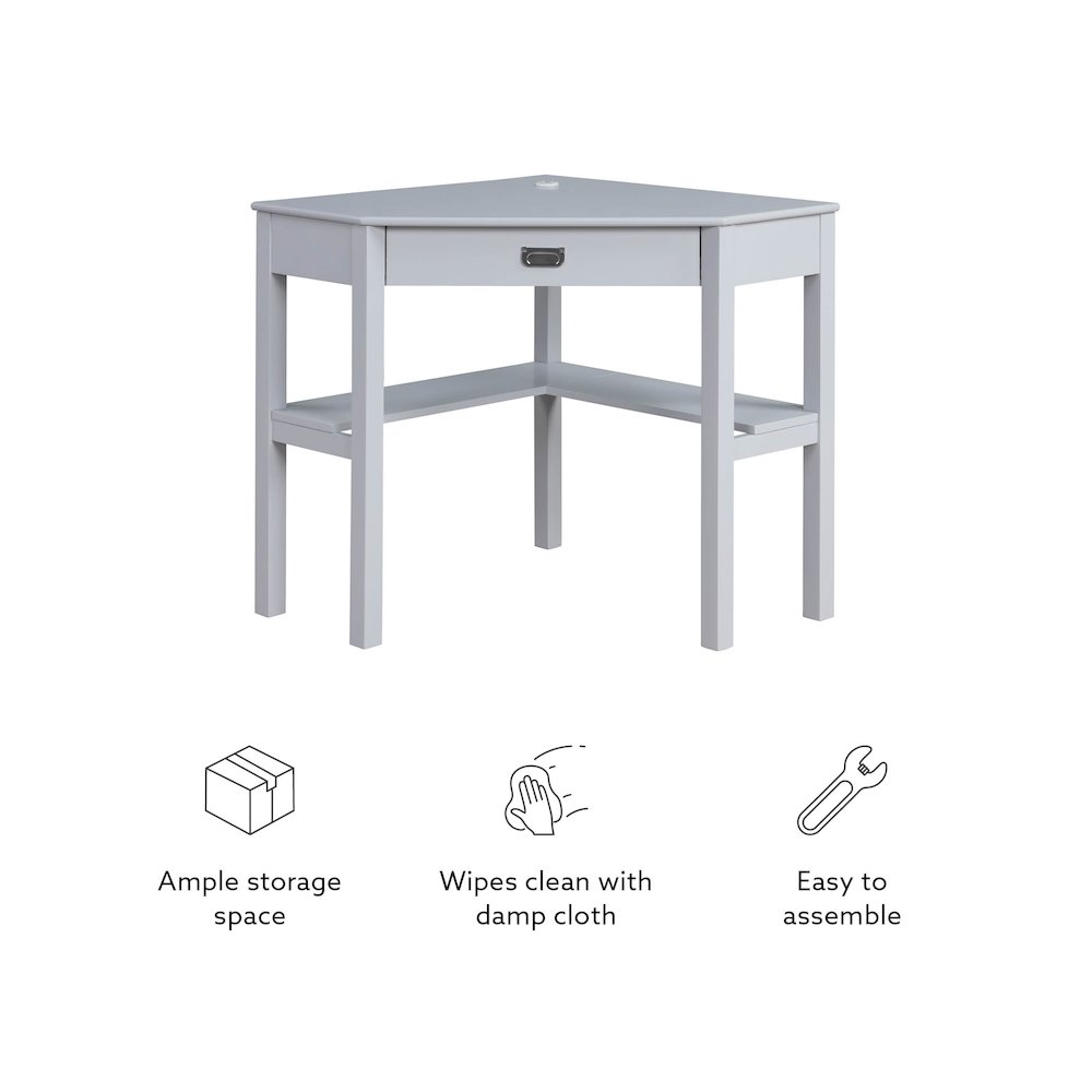 Peggy Corner Desk Gray. Picture 11