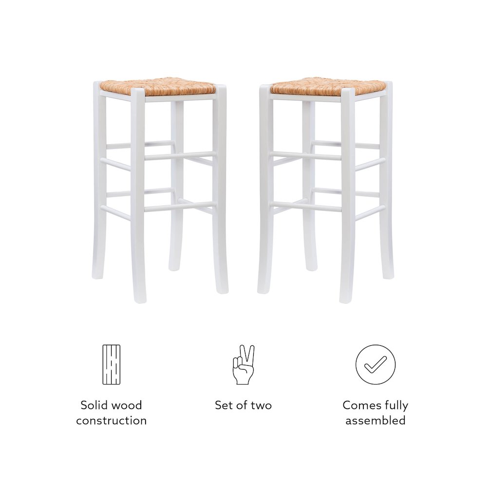 Gianna Backless Barstool White Set Of 2. Picture 12
