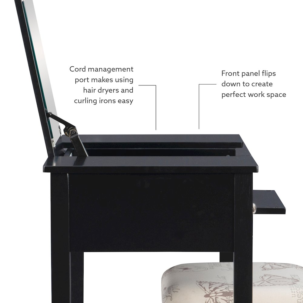 Black Butterfly Vanity And Stool. Picture 15