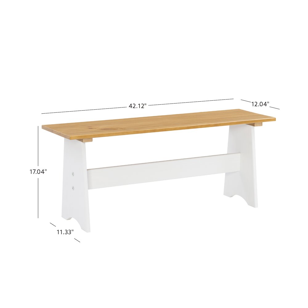 Linson Large Backless Bench Honey White. Picture 9