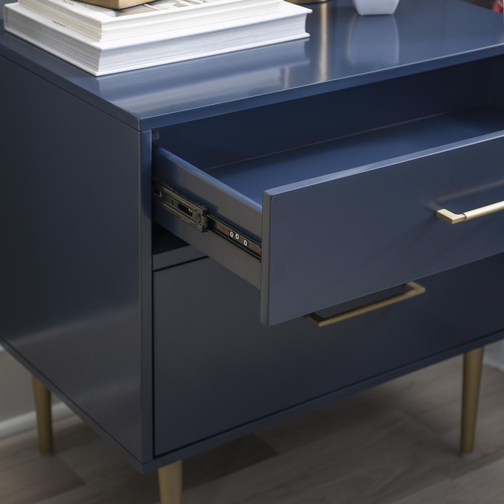 Gloria Two Drawer Night Stand Navy. Picture 12
