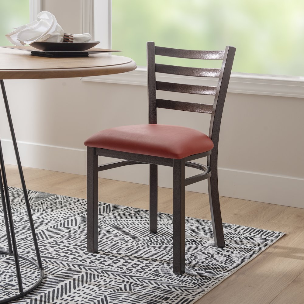 Baxter Metal Side Chair Red Set Of 2. Picture 3