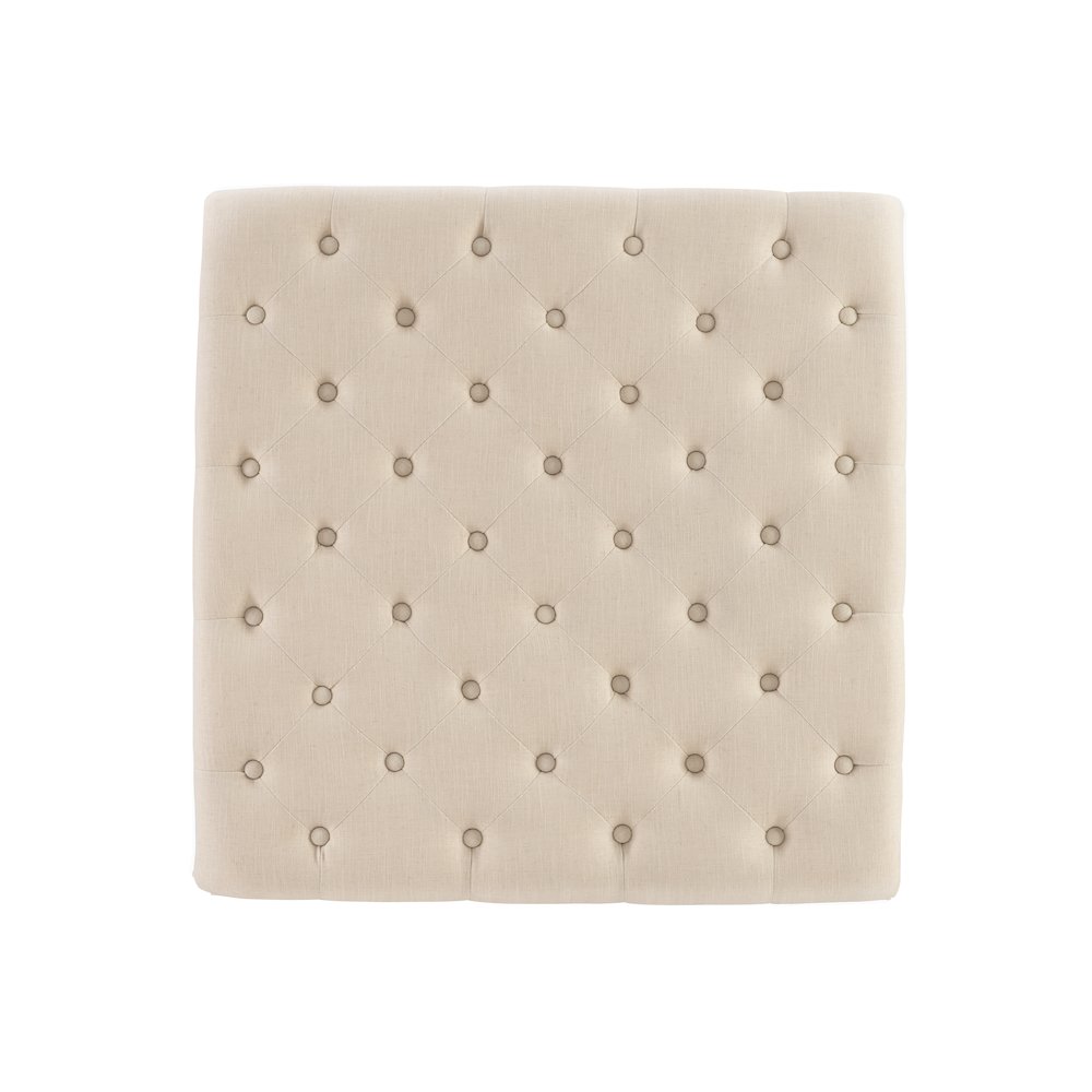 Isabelle Natural Square Tufted Ottoman. Picture 4