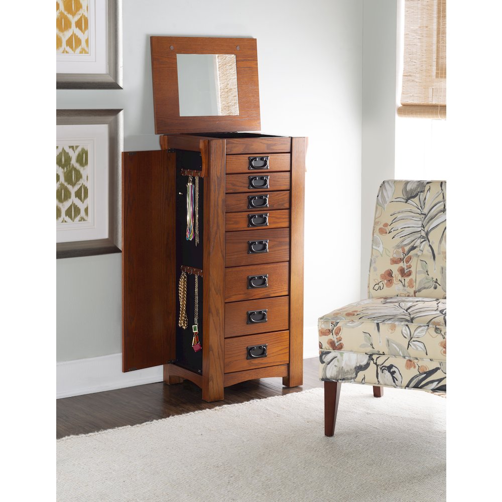 Mission Oak Jewelry Armoire. Picture 3