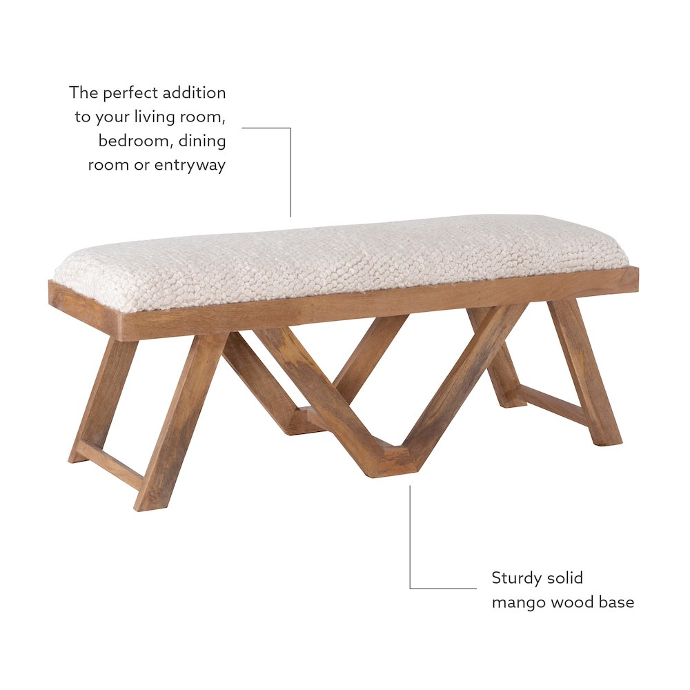 Byan Upholstered Bench Brown. Picture 8