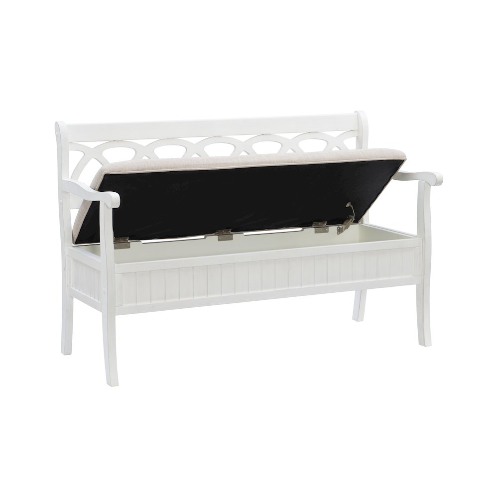 Elliana Storage Bench - White. Picture 1