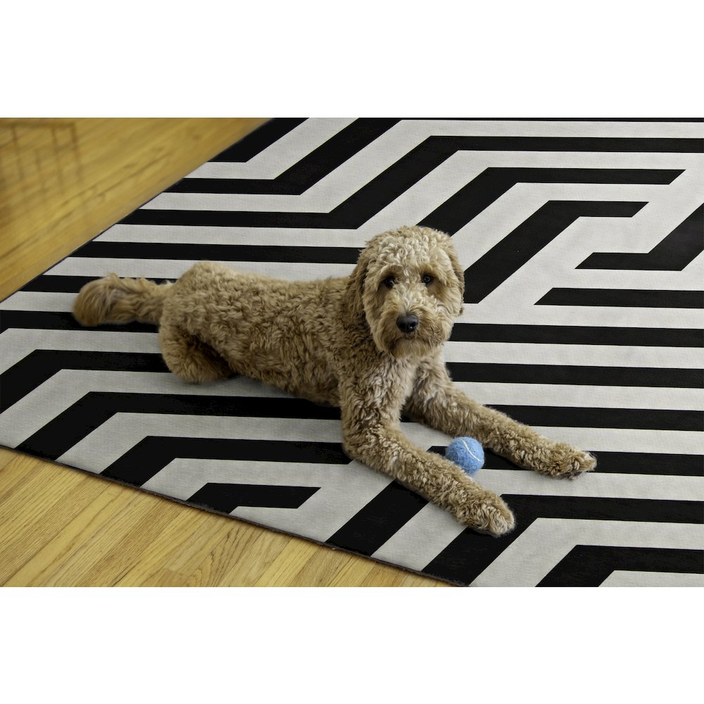 Outdoor Washable Myers Ivory & Black 7' X 9', Rug. Picture 2