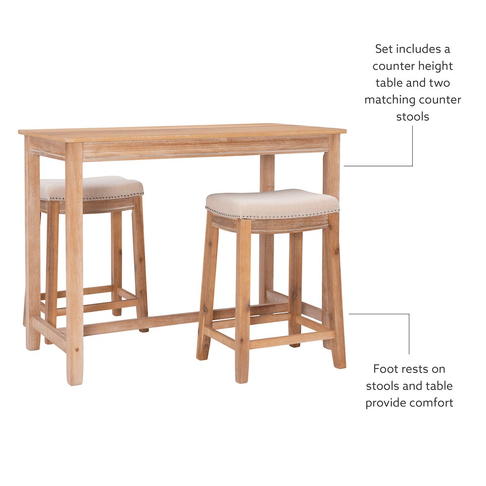 Claridge 3Pc Counter Set Natural. Picture 6