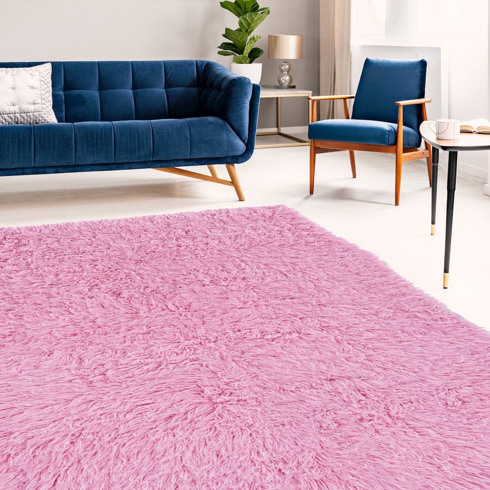 New Flokati 1400gram PastelPink 5x8, Rug. Picture 1